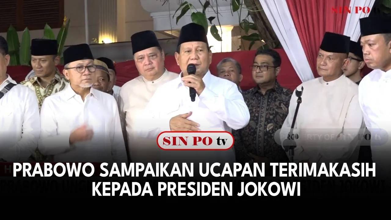 Prabowo Sampaikan Ucapan Terimakasih Kepada Presiden Jokowi