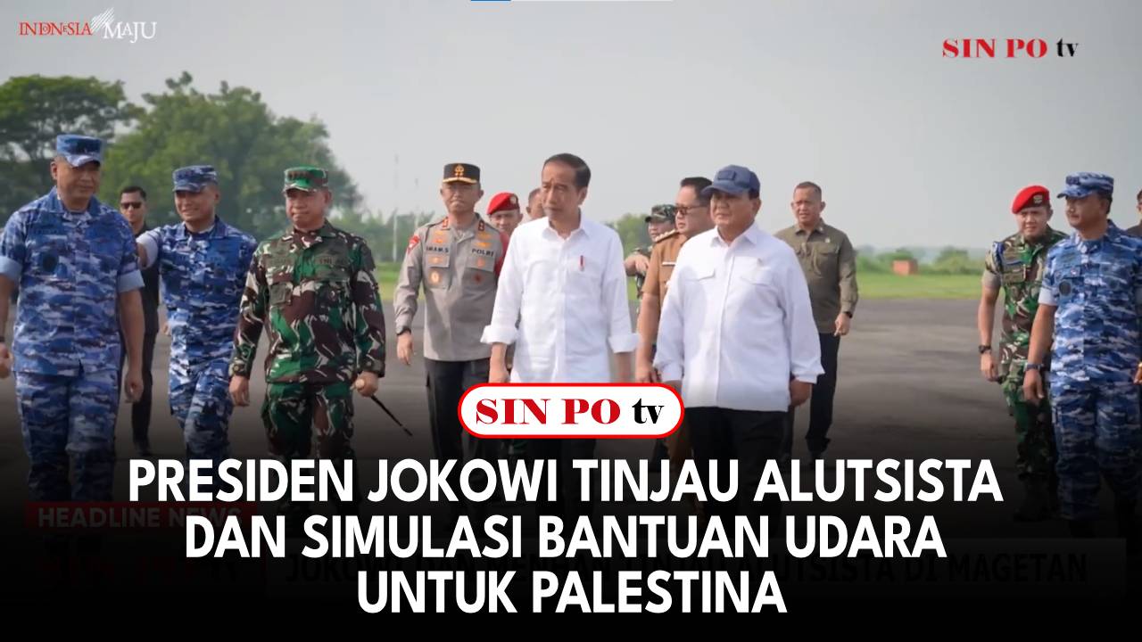 Presiden Jokowi Tinjau Alutsista Dan Simulasi Bantuan Udara Untuk Palestina