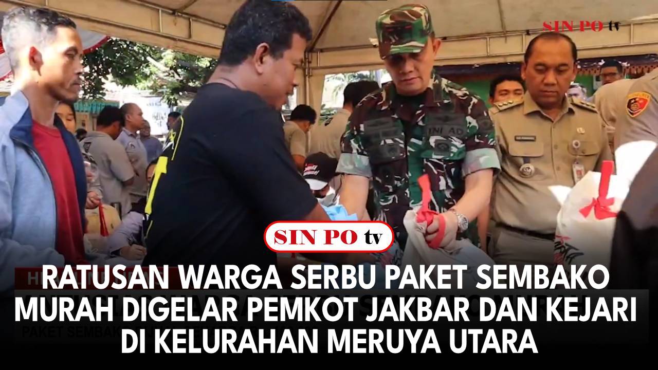 Ratusan Warga Serbu Paket Sembako Murah Digelar Pemkot Jakbar Dan Kejari di Kelurahan Meruya Utara