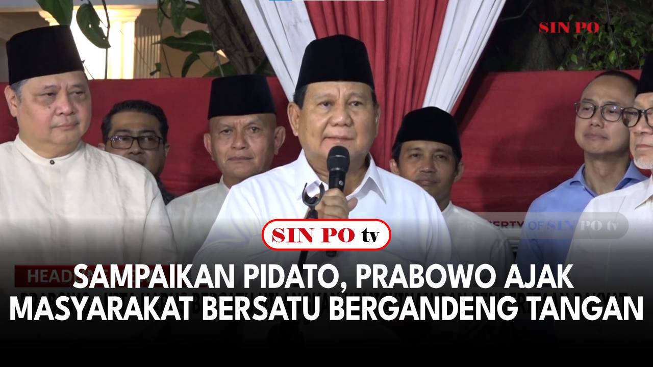 Sampaikan Pidato, Prabowo Ajak Masyarakat Bersatu Bergandeng Tangan