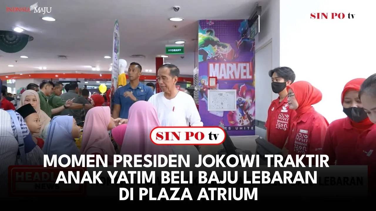 Momen Presiden Jokowi Traktir Anak Yatim Beli Baju Lebaran di Plaza Atrium