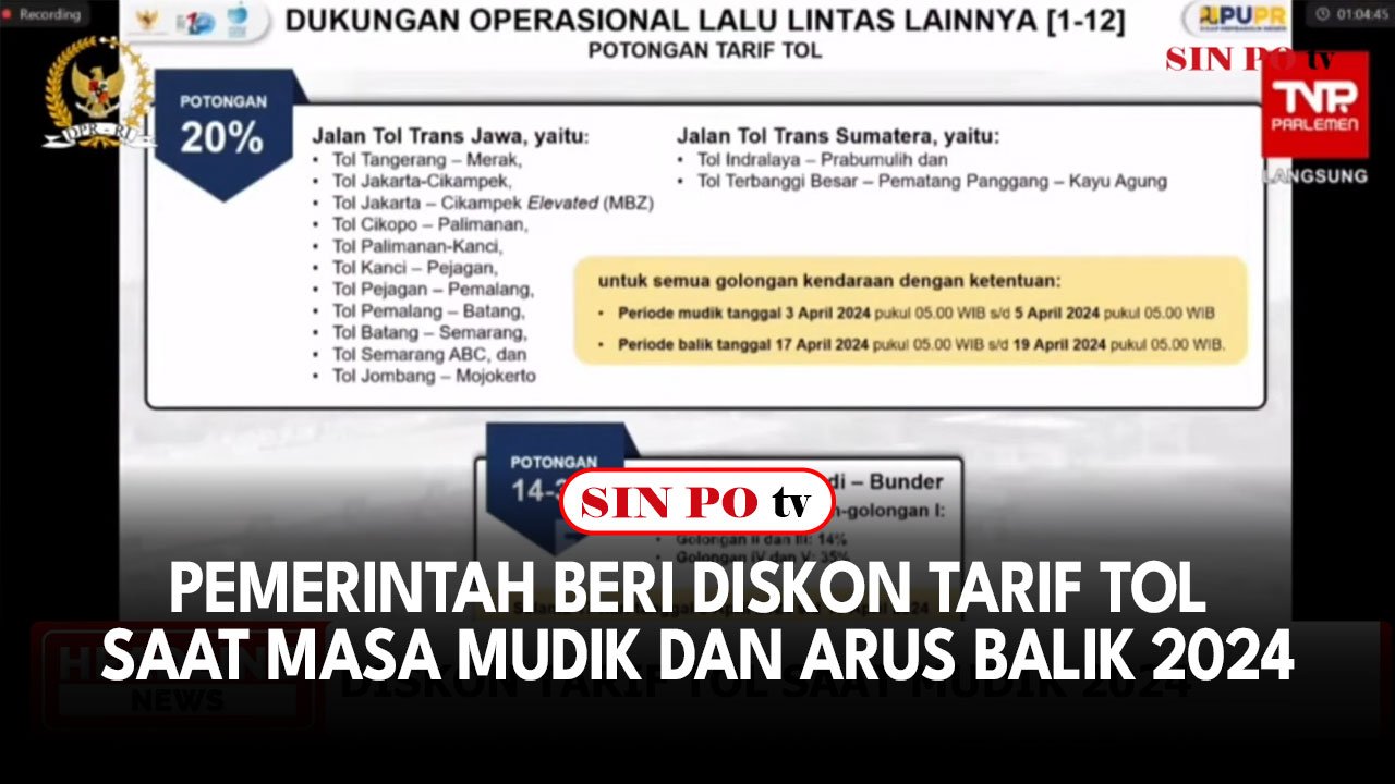 Pemerintah Beri Diskon Tarif Tol Saat Masa Mudik dan Arus Balik 2024