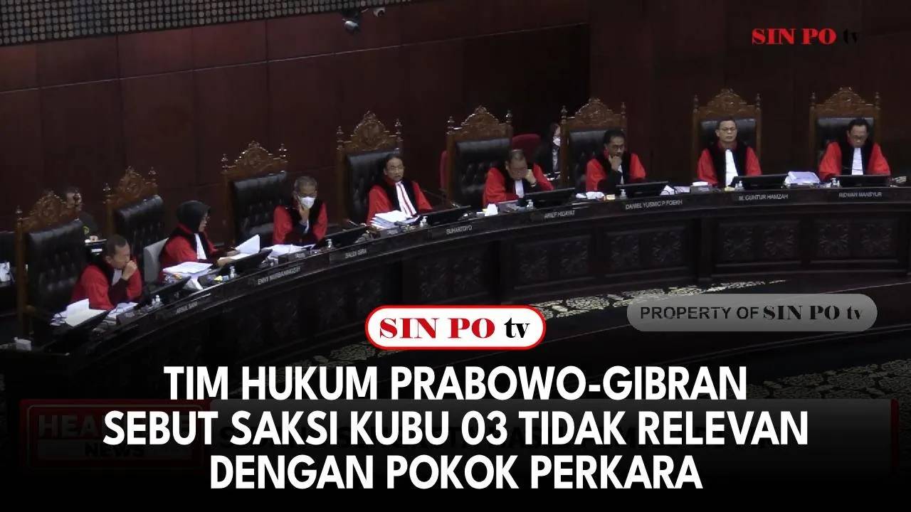 Tim Hukum Prabowo-Gibran Sebut Saksi Kubu 03 Tidak Relevan Dengan Pokok Perkara
