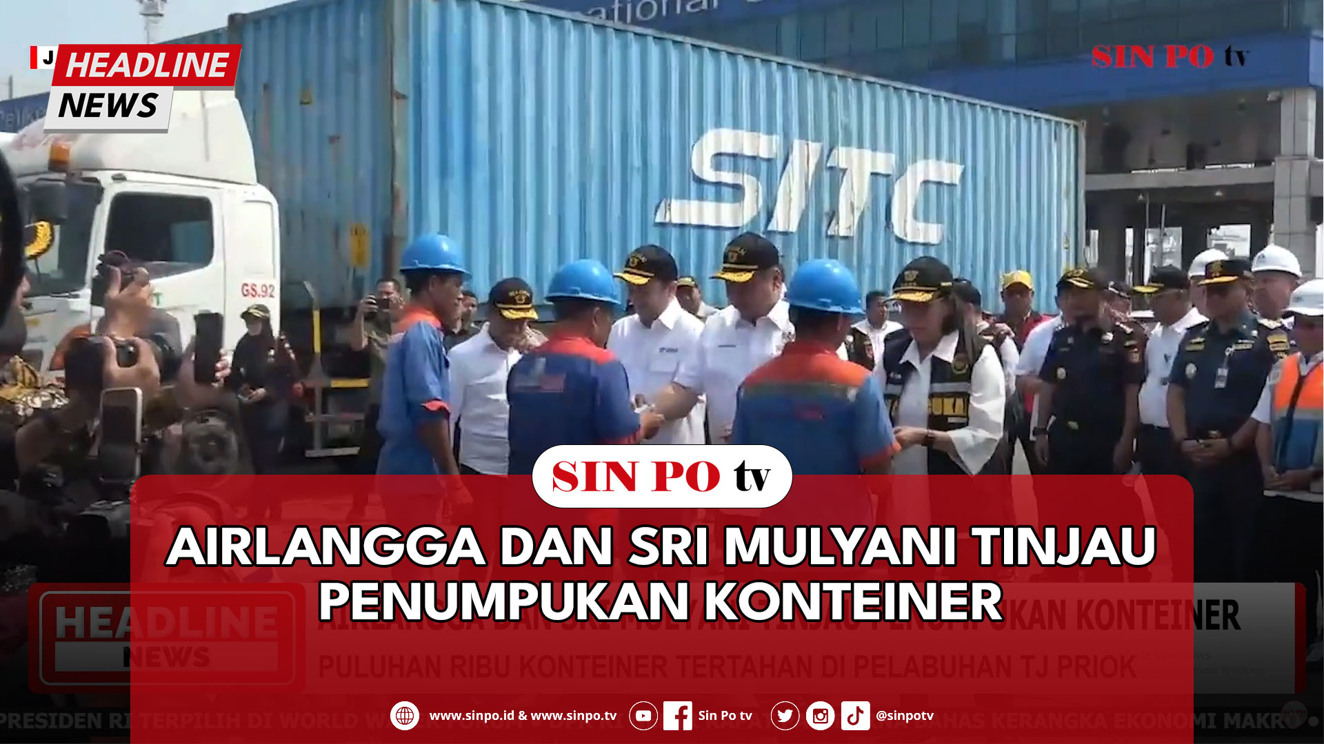 Airlangga Dan Sri Mulyani Tinjau Penumpukan Konteiner