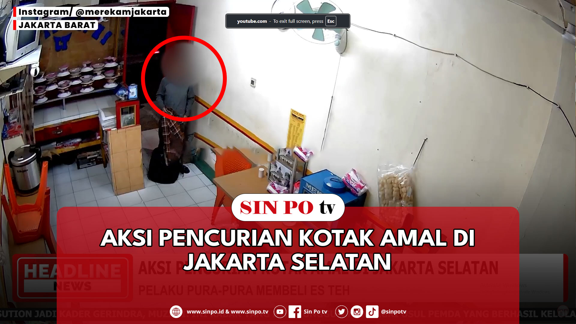 Aksi Pencurian Kotak Amal Di Jakarta Selatan