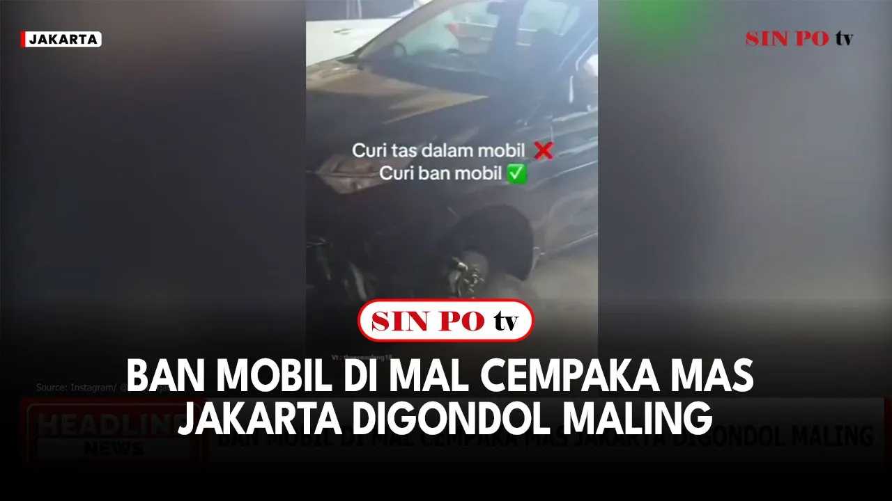 Aksi pencurian ban mobil terjadi di Mal Cempaka Mas Kemayoran Jakarta Pusat. Kendaraan tersebut berada di parkiran pusat perbelanjaan itu dan kehilangan tiga ban berikut peleknya.