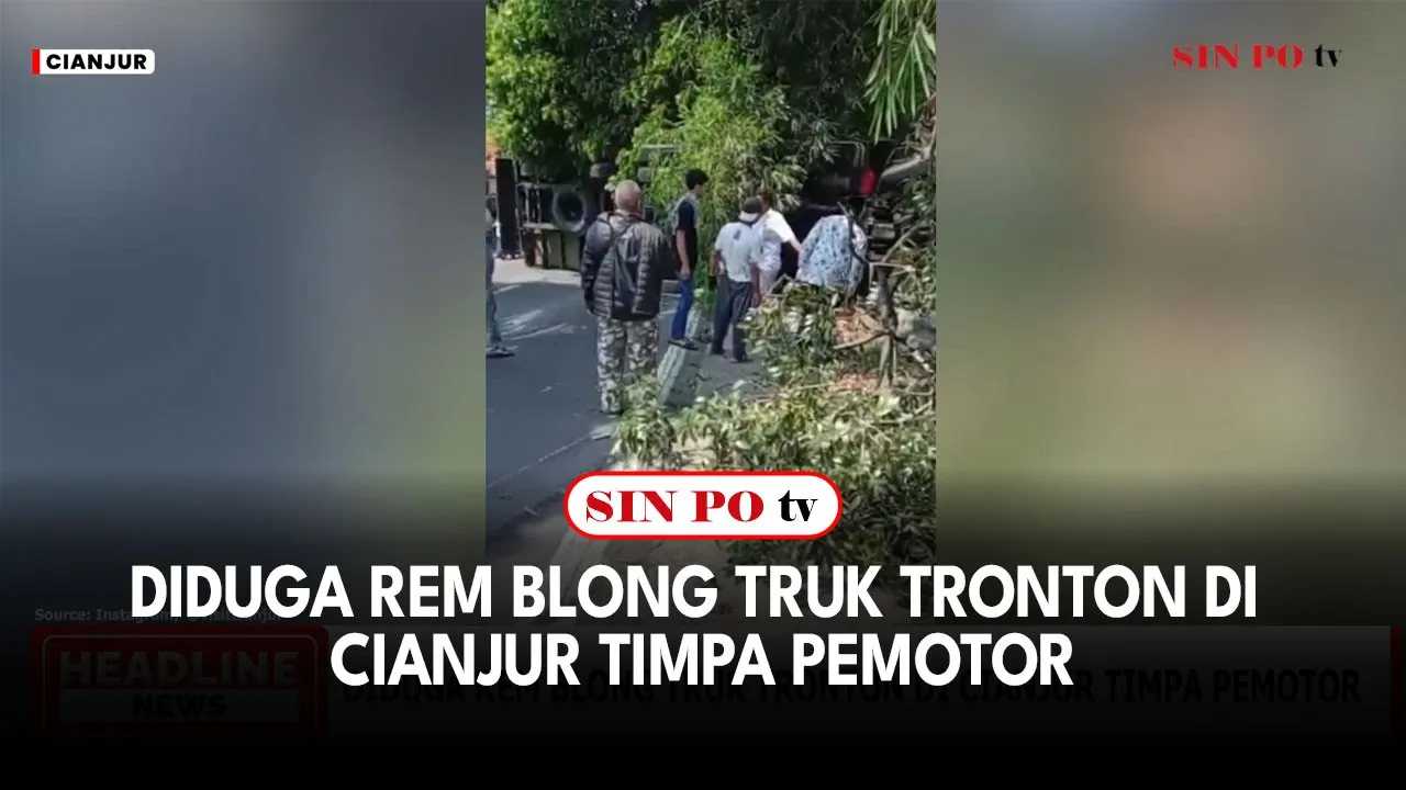 Diduga Rem Blong Truk Tronton di Cianjur Timpa Pemotor