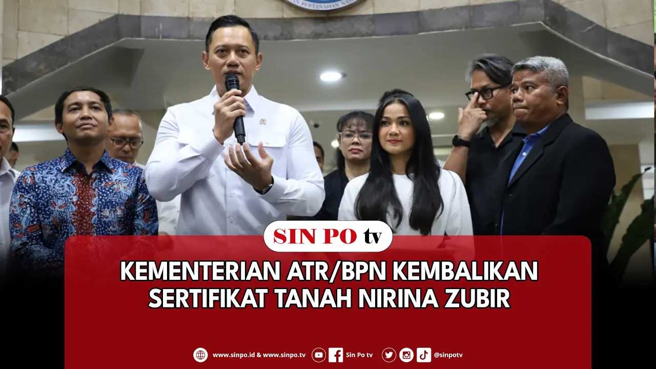 Kementerian ATR/BPN Kembalikan Sertifikat Tanah Nirina Zubir