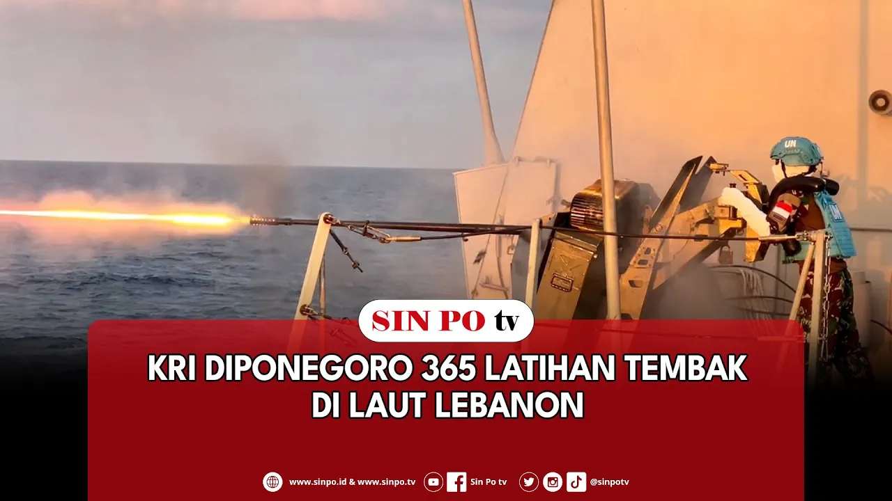 KRI Diponegoro 365 Latihan Tembak Di Laut Lebanon