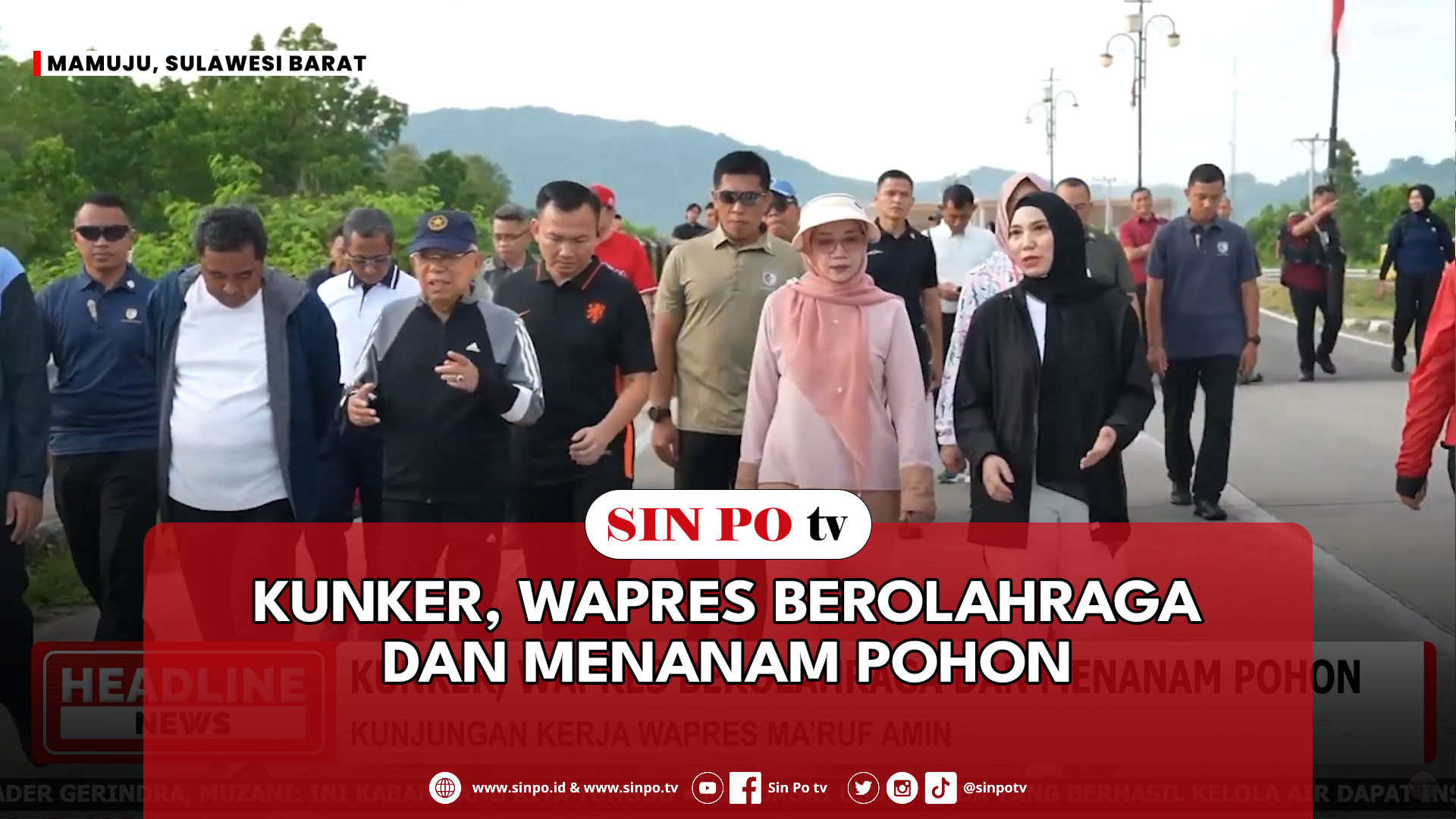 Kunker, Wapres Berolahraga Dan Menanam Pohon