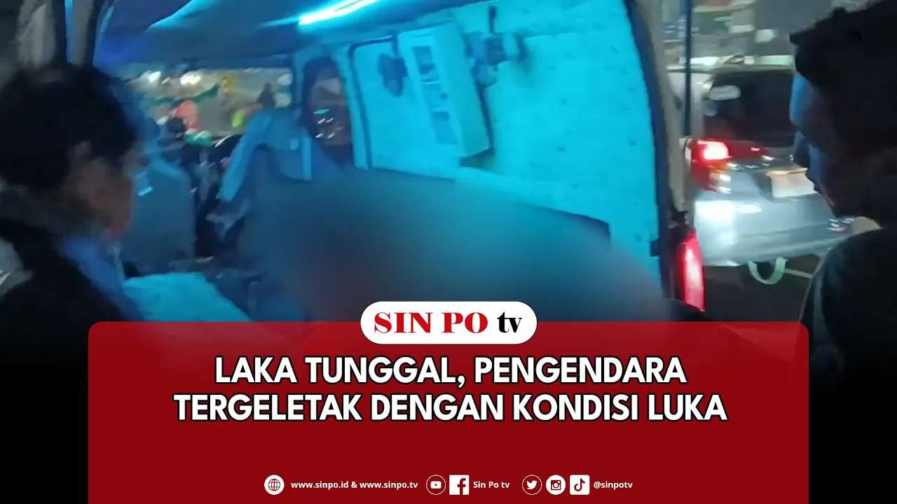 Laka Tunggal, Pengendara Tergeletak Dengan Kondisi Luka