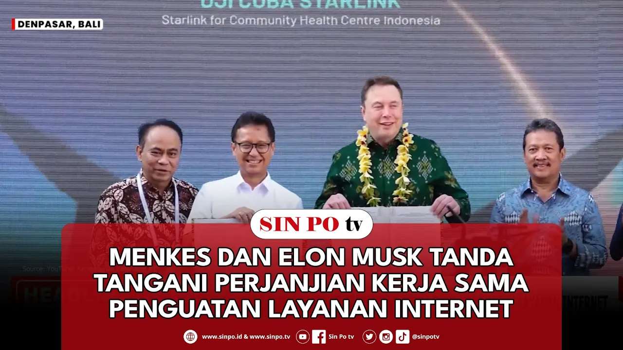 Menkes Dan Elon Musk Tanda Tangani Perjanjian Kerja Sama Penguatan Layanan Internet