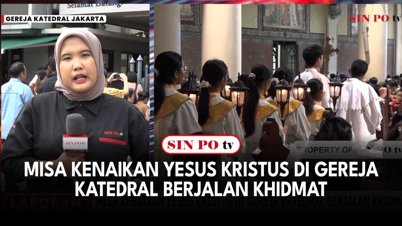 Dalam rangka kenaikan yesus kristus ribuan umat katolik mengikuti misa secara khidmat di Gereja Katedral Jakarta