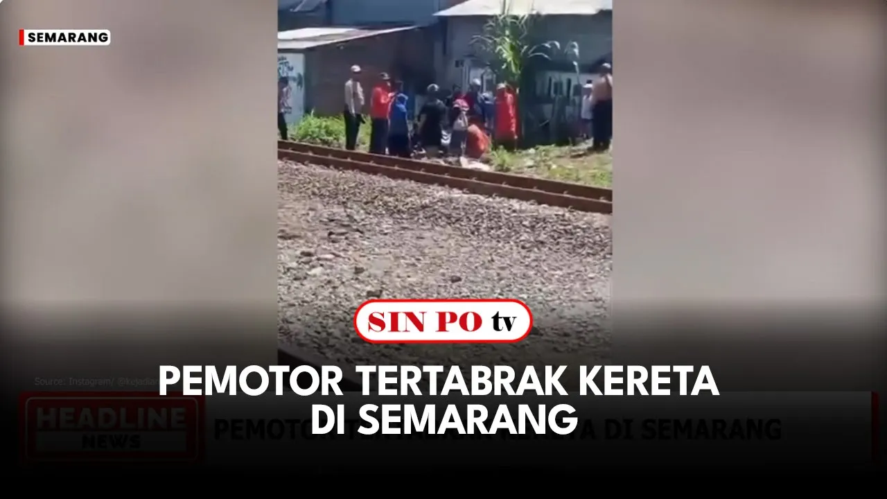Pemotor Tertabrak Kereta Di Semarang