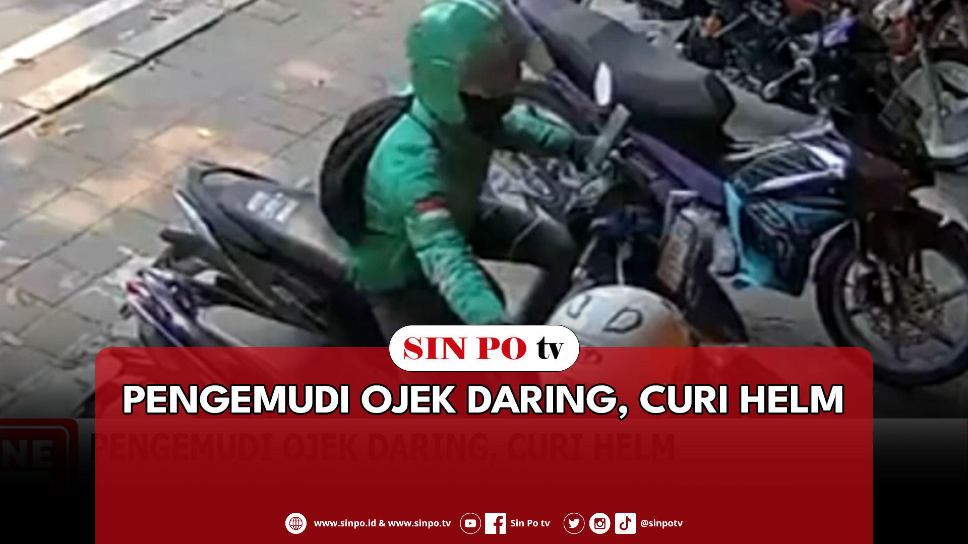 Pengemudi Ojek Daring, Curi Helm