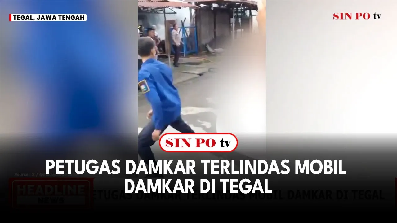 Petugas Damkar Terlindas Mobil Damkar Di Tegal