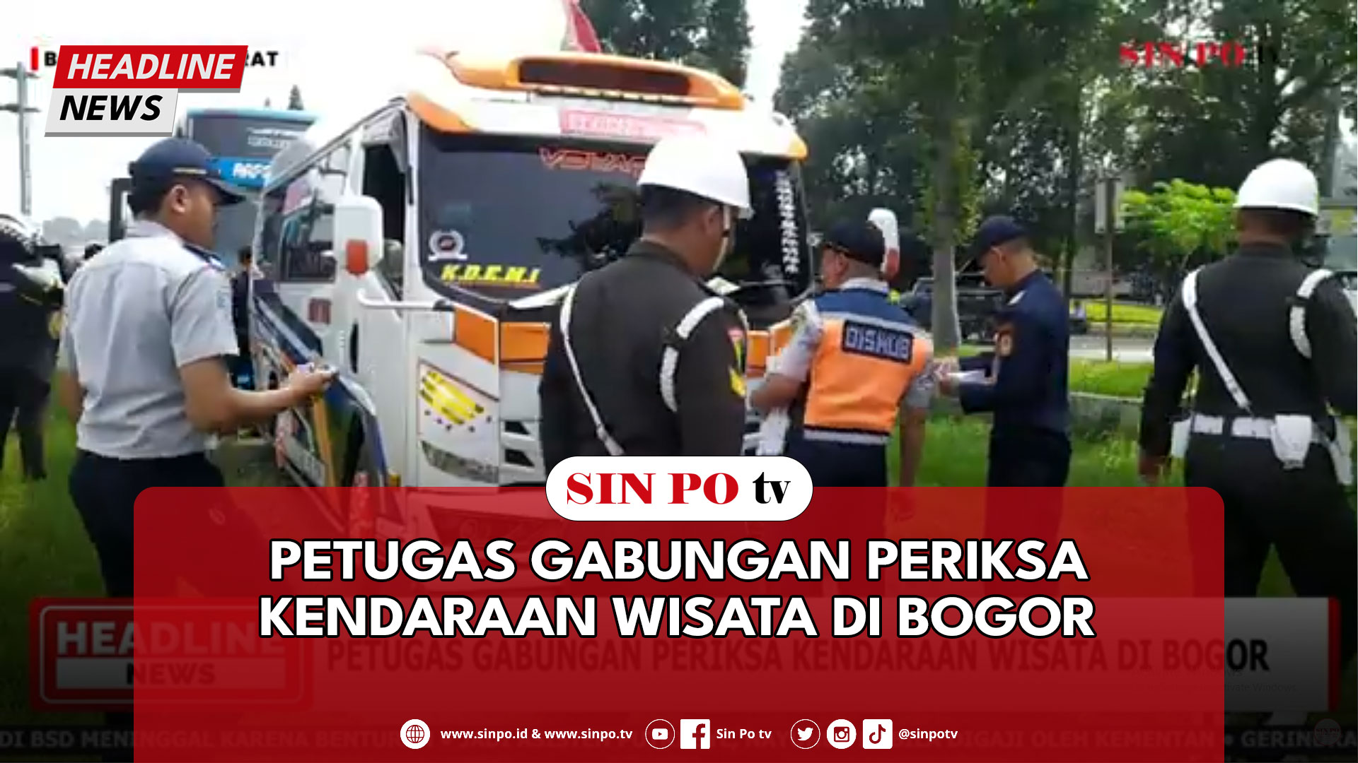 Petugas Gabungan Periksa Kendaraan Wisata Di Bogor