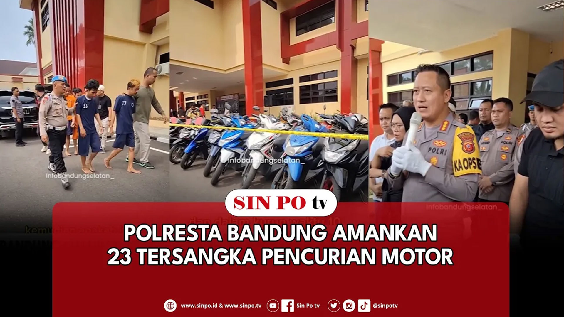 Polresta Bandung Amankan 23 Tersangka Pencurian Motor