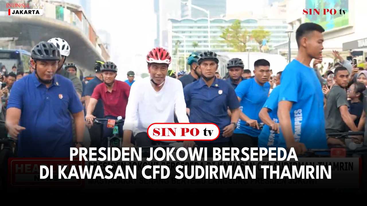 Presiden Jokowi Bersepeda Di Kawasan CFD Sudirman Thamrin