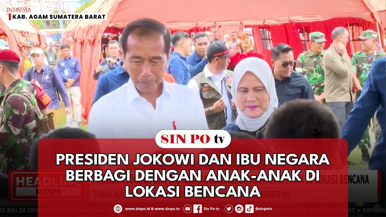 Presiden Jokowi Dan Ibu Negara Berbagi Dengan Anak-Anak Di Lokasi Bencana