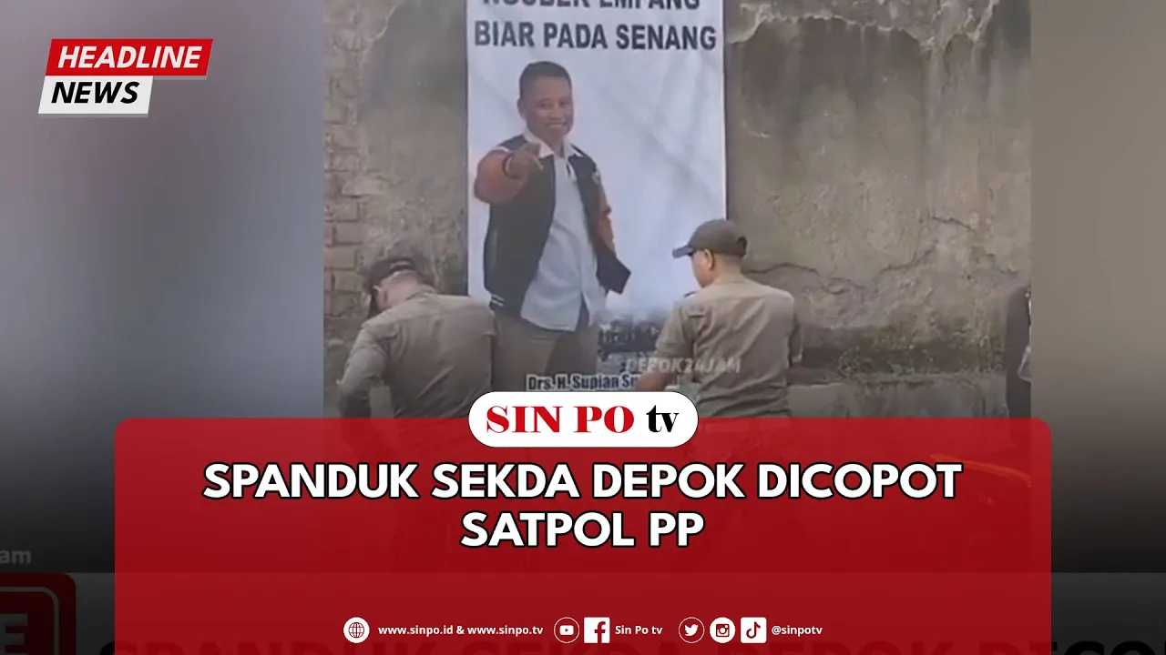 Spanduk Sekda Depok Dicopot Satpol PP