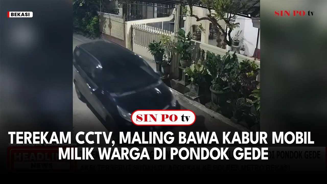 Terekam CCTV, Maling Bawa Kabur Mobil Milik Warga di Pondok Gede