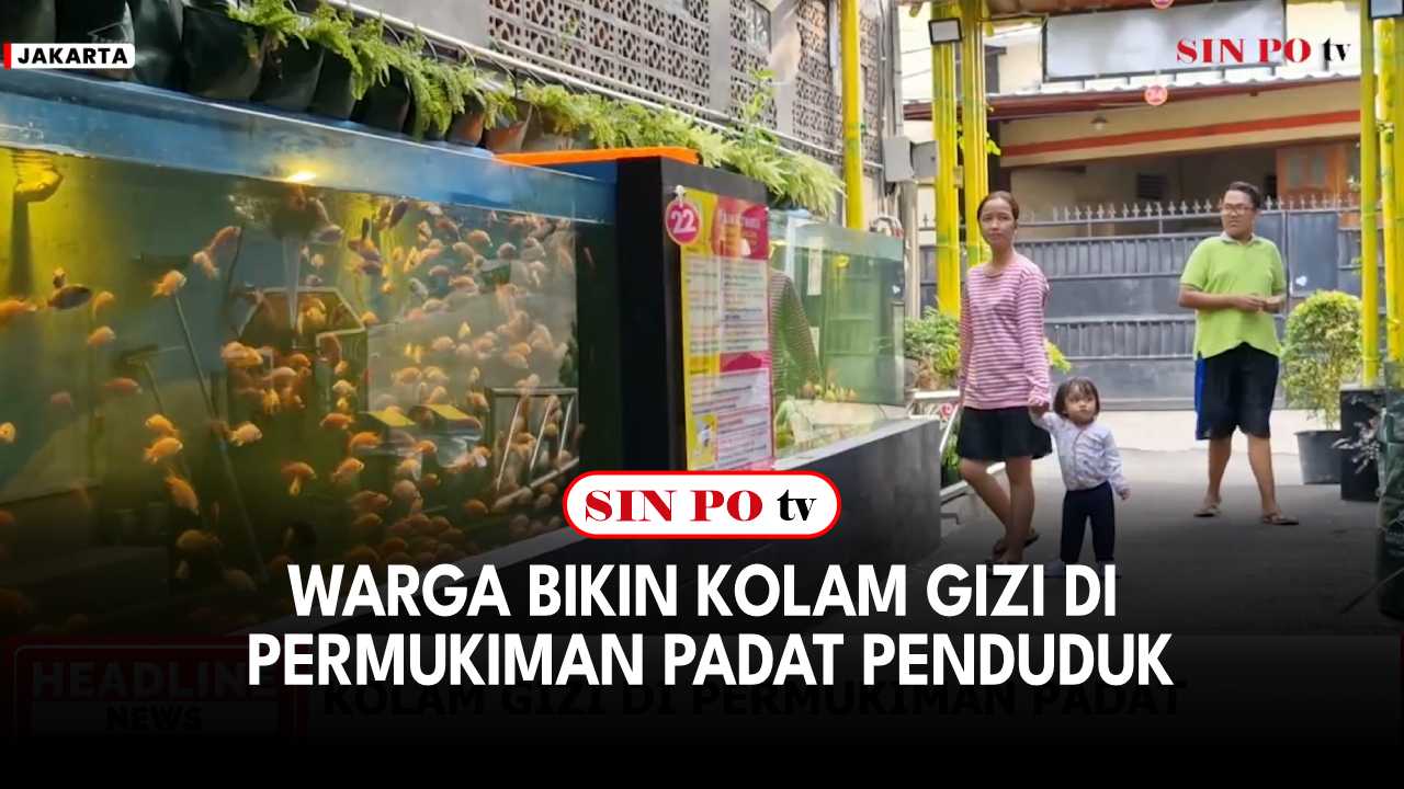 Terdorong kondisi perubahan iklim dan pelestarian lingkungan, warga di lingkungan padat Kelurahan Malaka Jaya Jakarta Timur membuat kolam gizi dan kolam hias