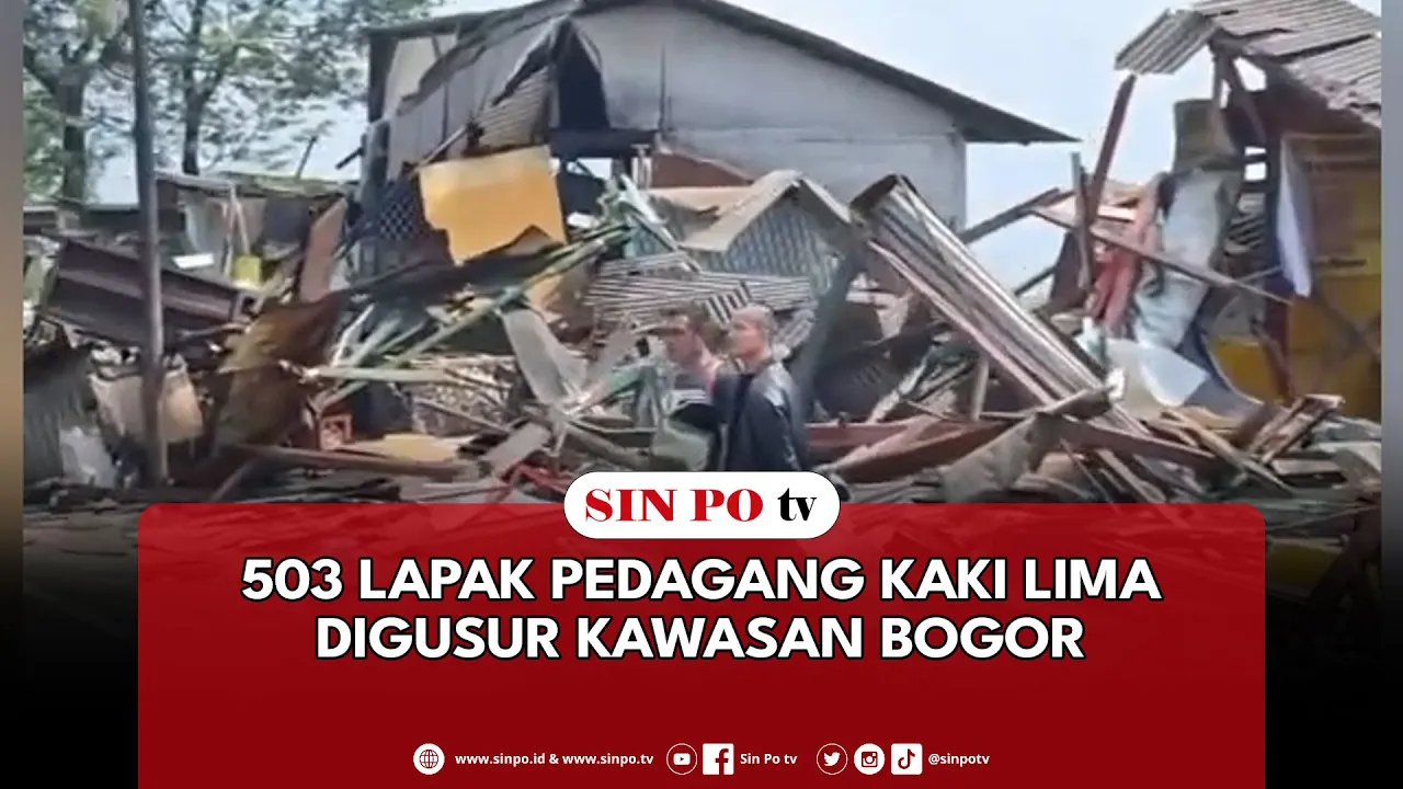 503 Lapak Pedagang Kaki Lima Digusur Kawasan Bogor