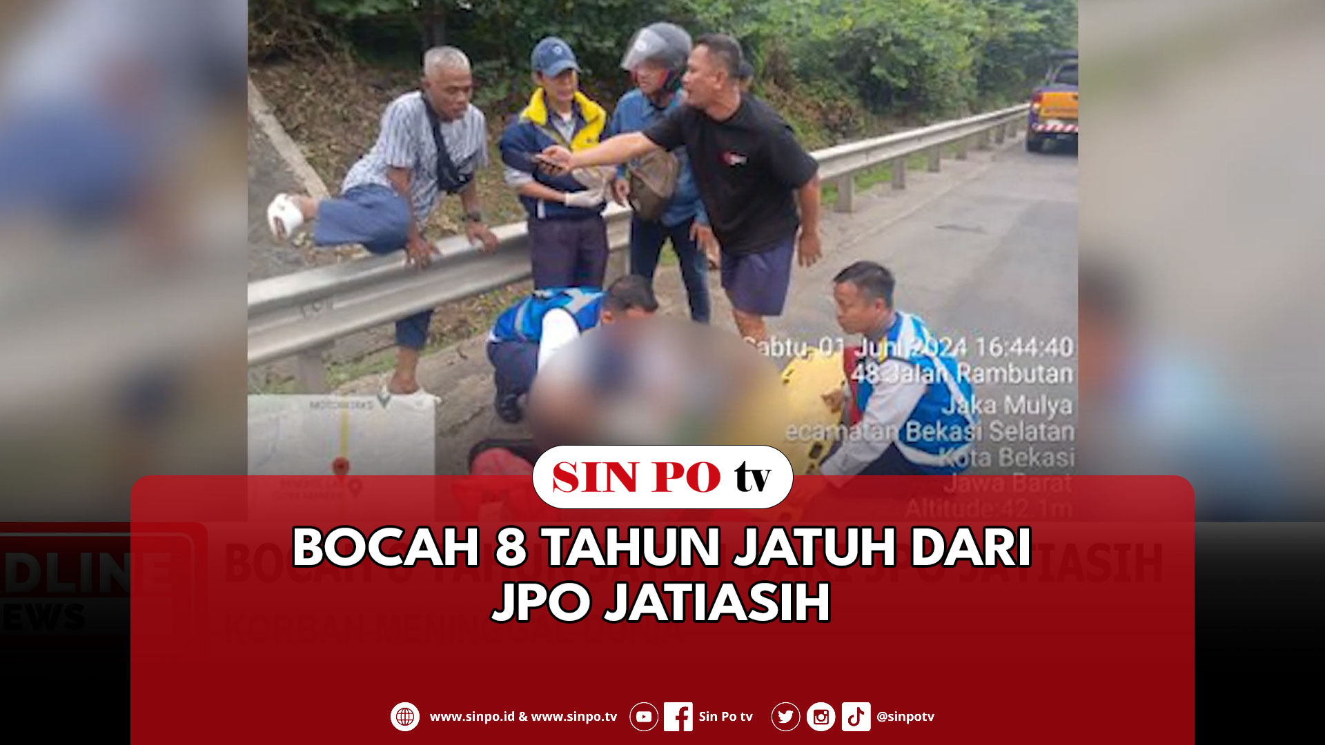 Bocah 8 Tahun Jatuh Dari JPO Jatiasih