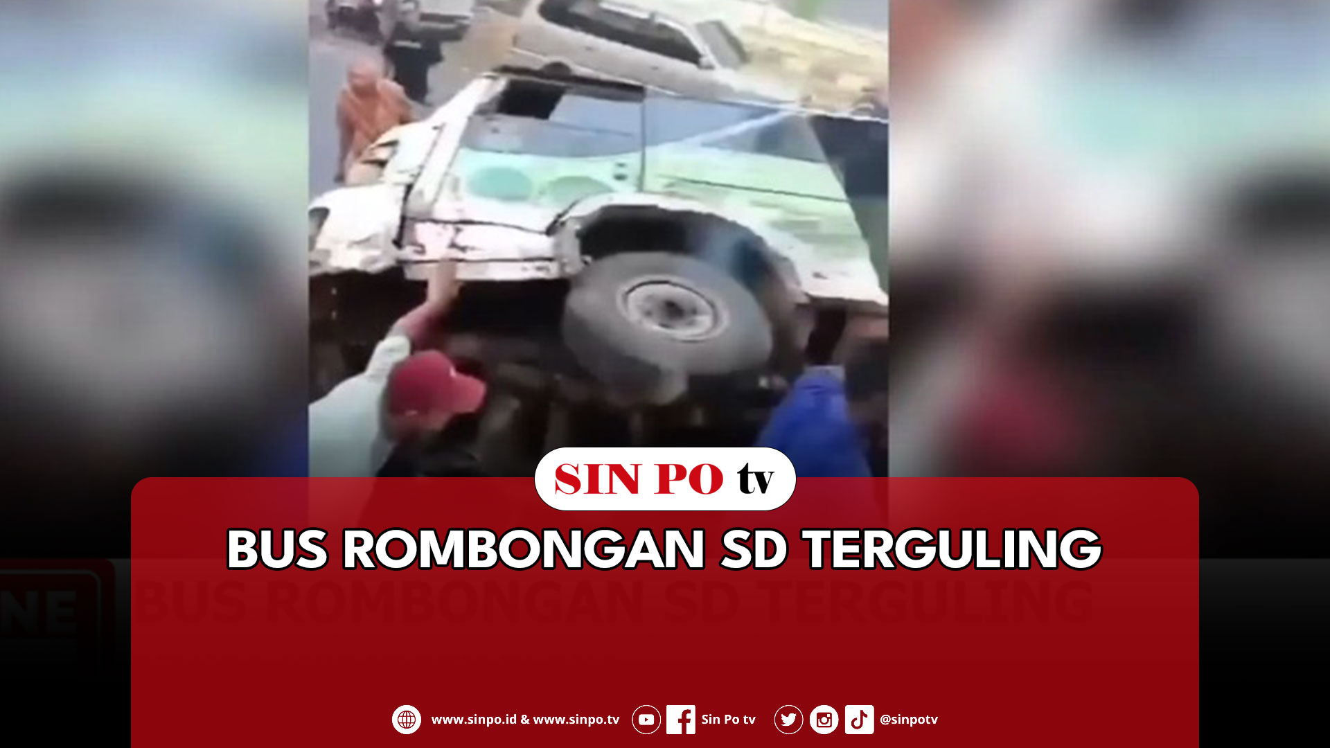 Bus Rombongan SD Terguling