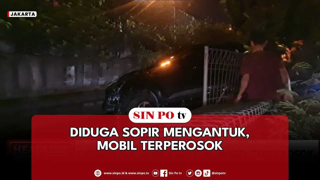 Diduga Sopir Mengantuk, Mobil Terperosok