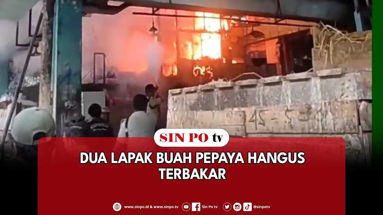 Dua Lapak Buah Pepaya Hangus Terbakar