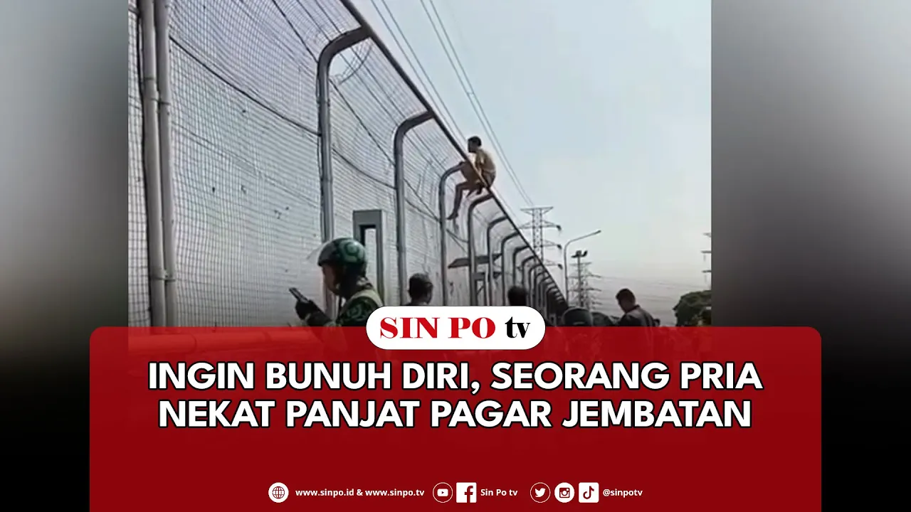 Ingin Bunuh Diri, Seorang Pria Nekat Panjat Pagar Jembatan