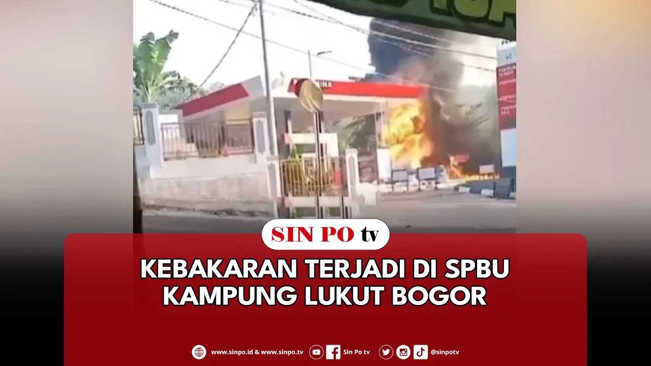 Kebakaran Terjadi Di SPBU Kampung Lukut Bogor