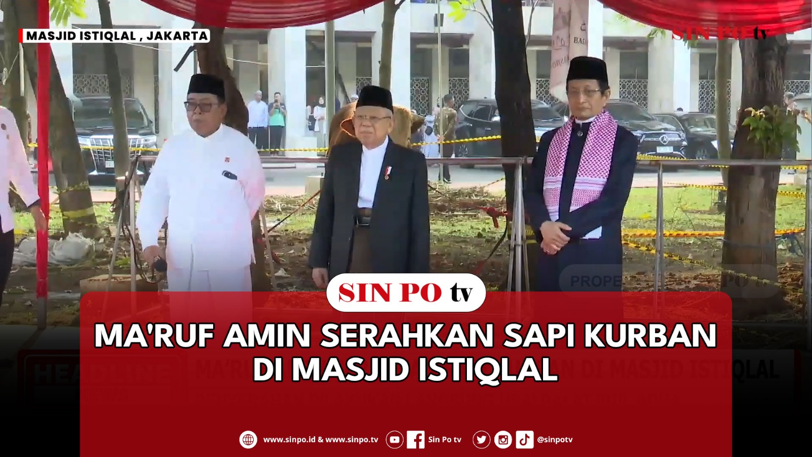 Ma'ruf Amin Serahkan Sapi Kurban Di Masjid Istiqlal