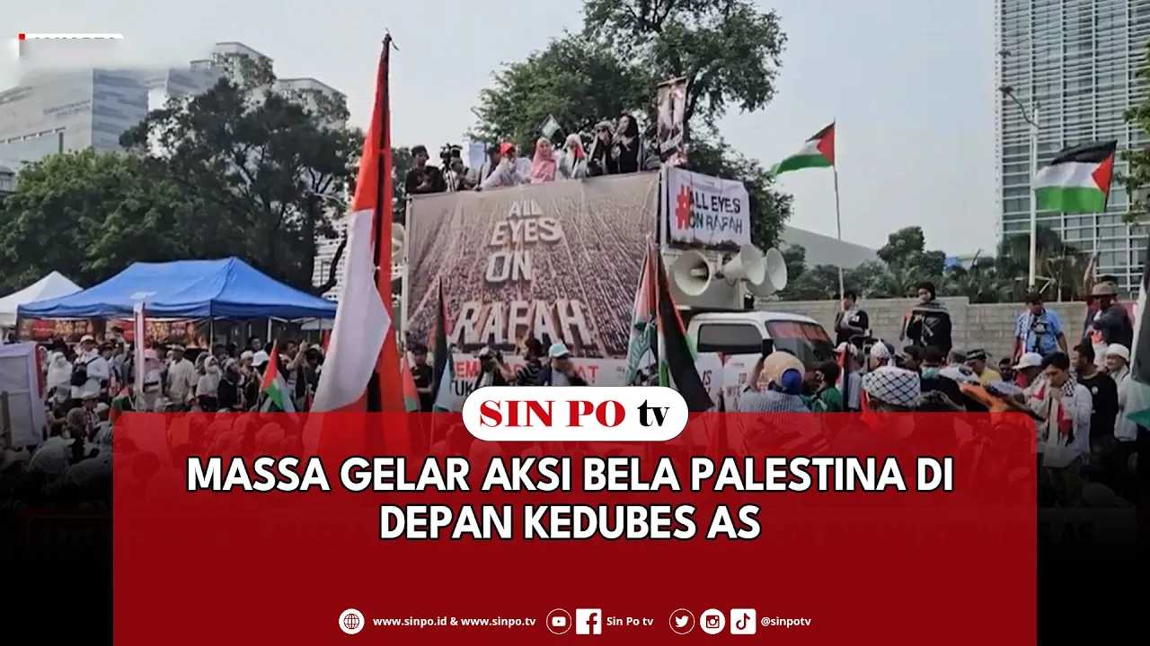 Massa Gelar Aksi Bela Palestina Di Depan Kedubes AS