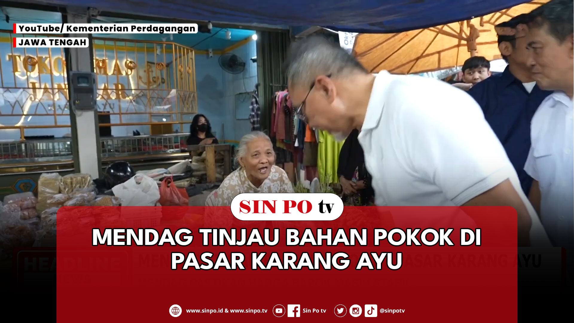 Mendag Tinjau Bahan Pokok Di Pasar Karang Ayu