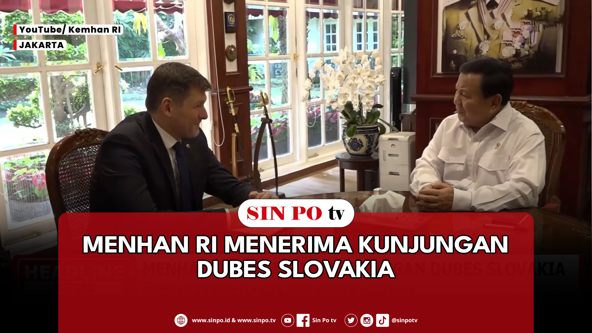 Menhan RI Menerima Kunjungan Dubes Slovakia