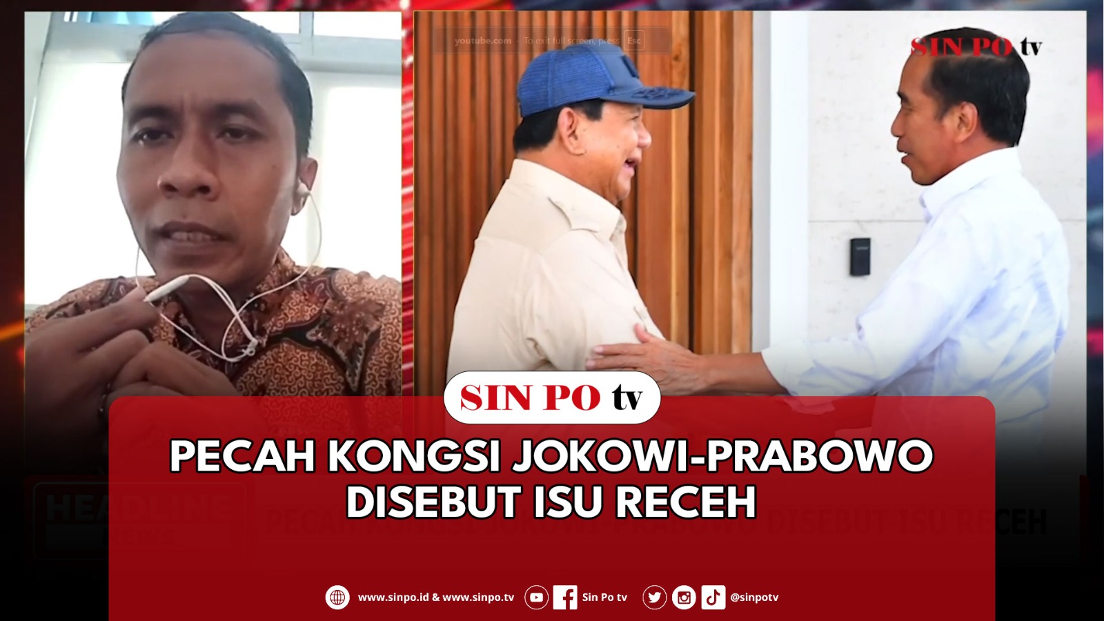 Pecah Kongsi Jokowi-Prabowo Disebut Isu Receh