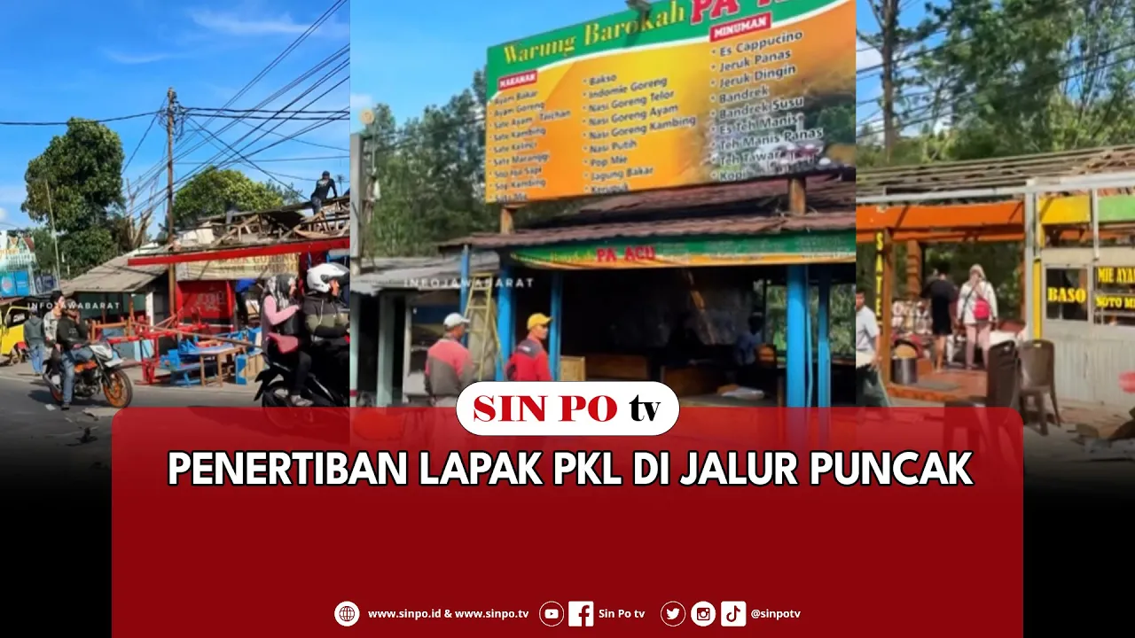 Penertiban Lapak PKL Di Jalur Puncak