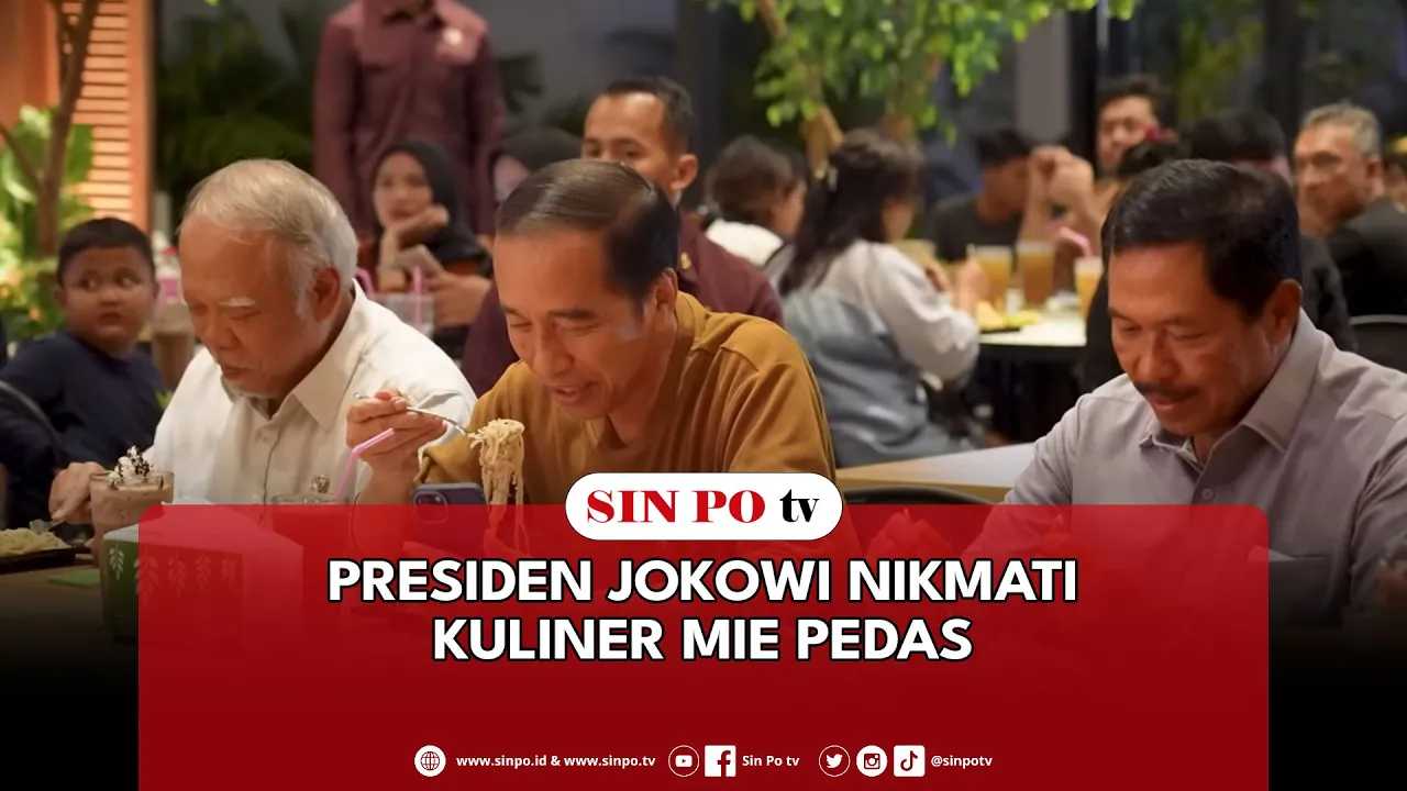 Presiden Jokowi Nikmati Kuliner Mie Pedas