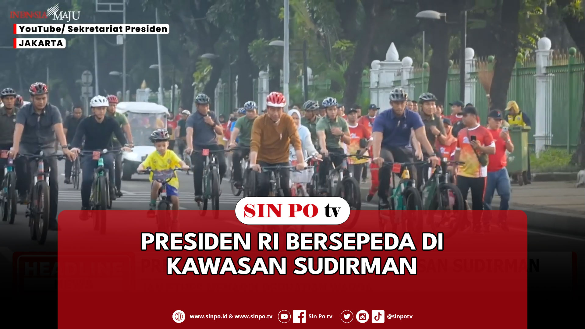 Presiden RI Bersepeda Di Kawasan Sudirman