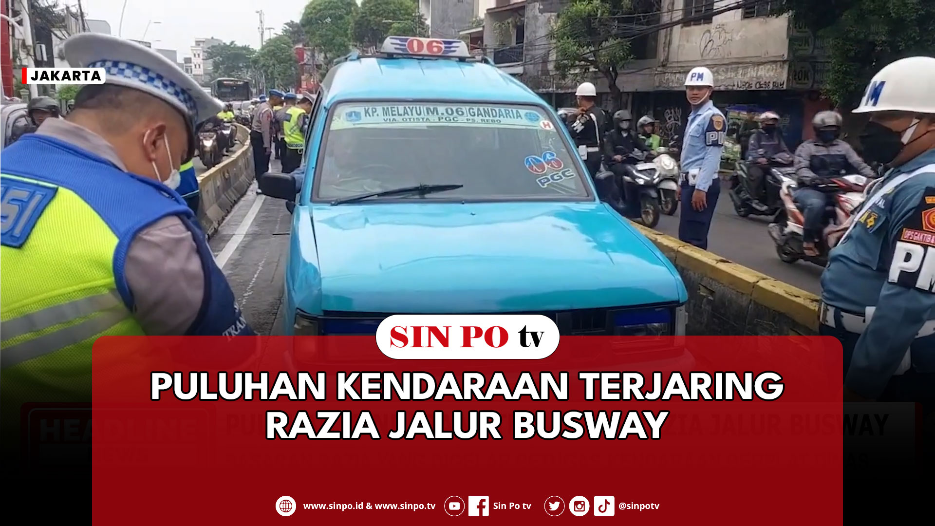 Puluhan Kendaraan Terjaring Razia Jalur Busway