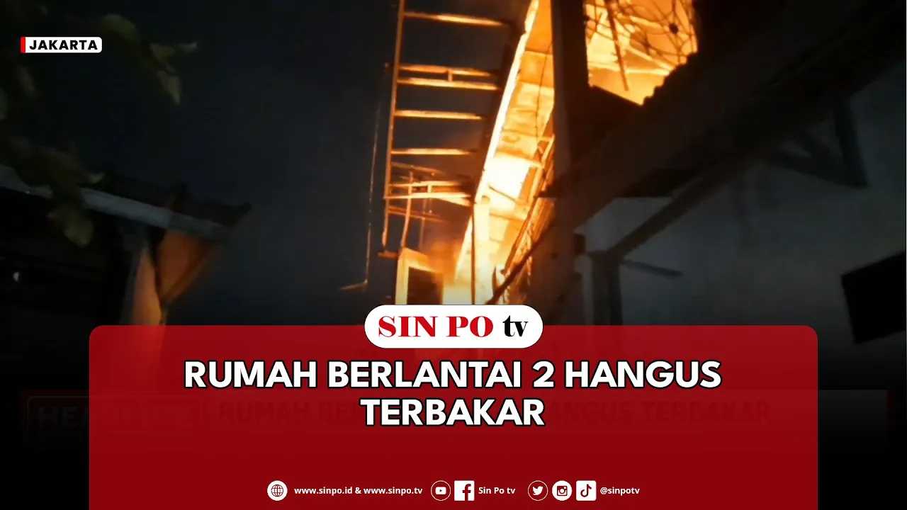 Rumah Berlantai 2 Hangus Terbakar