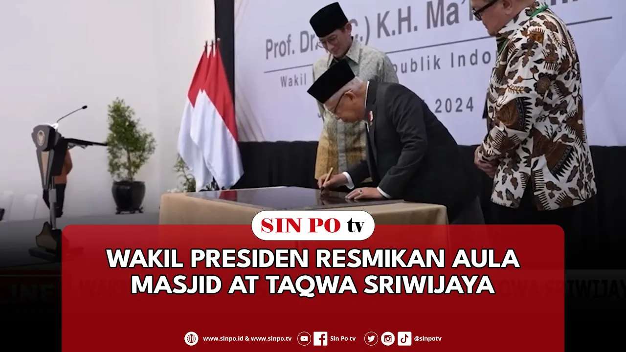 Wakil Presiden Resmikan Aula Masjid At Taqwa Sriwijaya