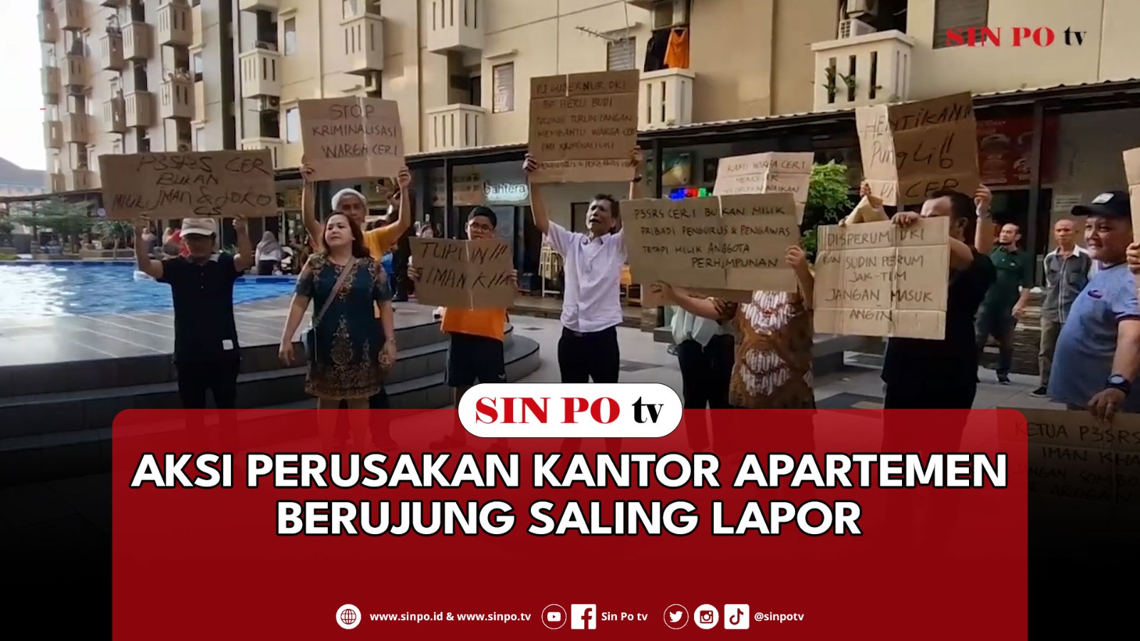 Aksi Perusakan Kantor Apartemen Berujung Saling Lapor