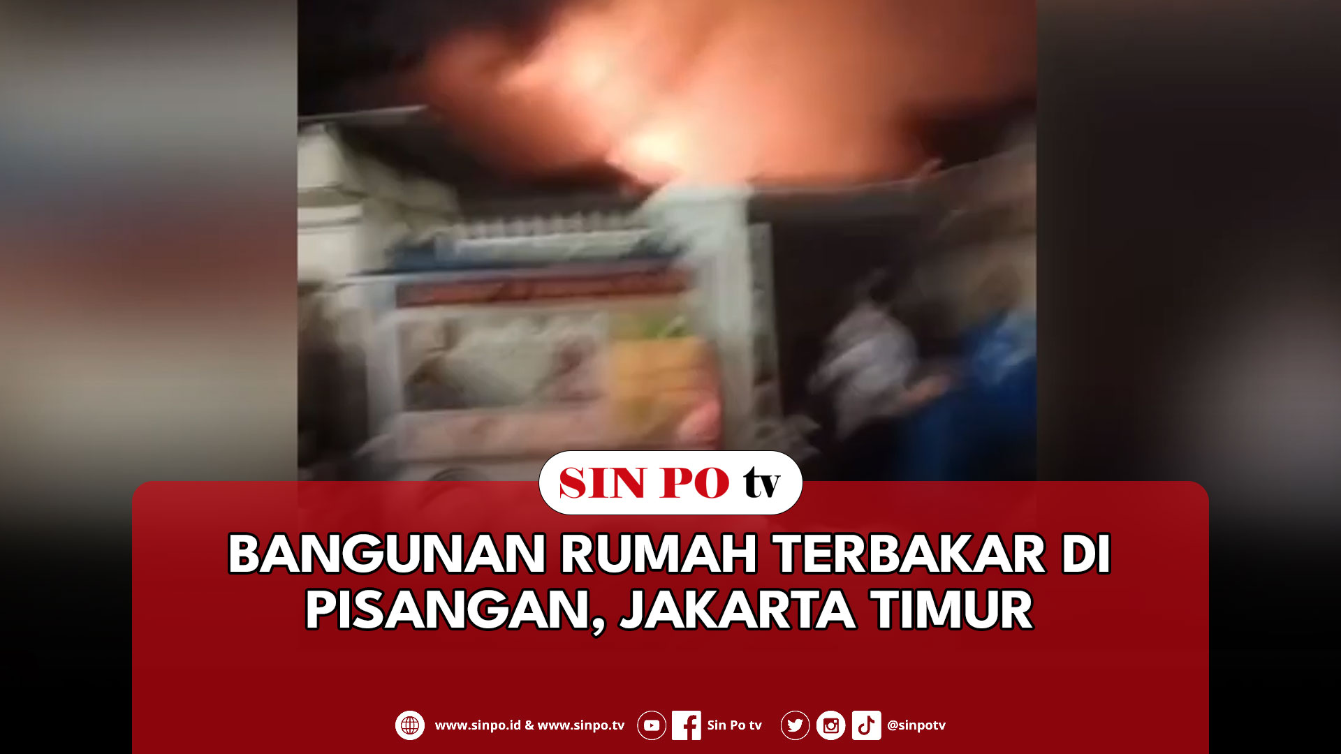 Bangunan Rumah Terbakar Di Pisangan, Jakarta Timur