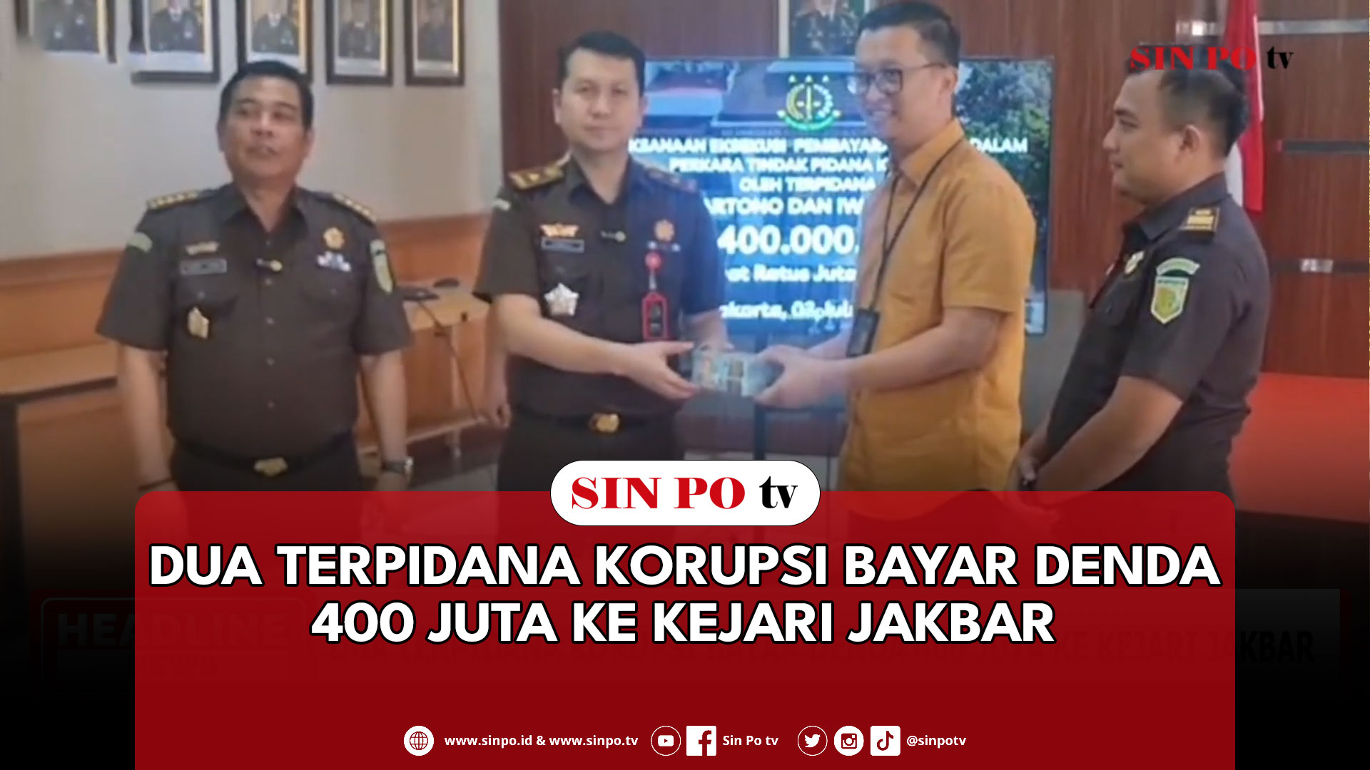 Dua Terpidana Korupsi Bayar Denda 400 Juta Ke Kejari Jakbar