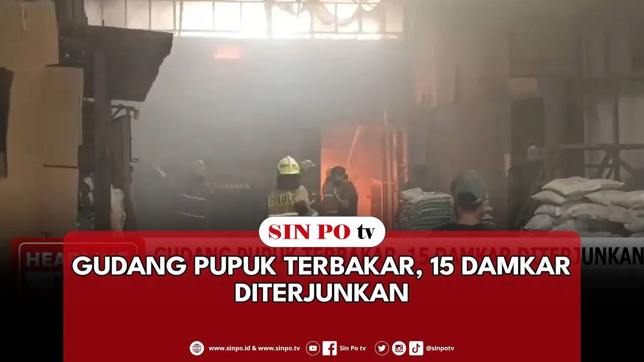 Gudang Pupuk Terbakar, 15 Damkar Diterjunkan