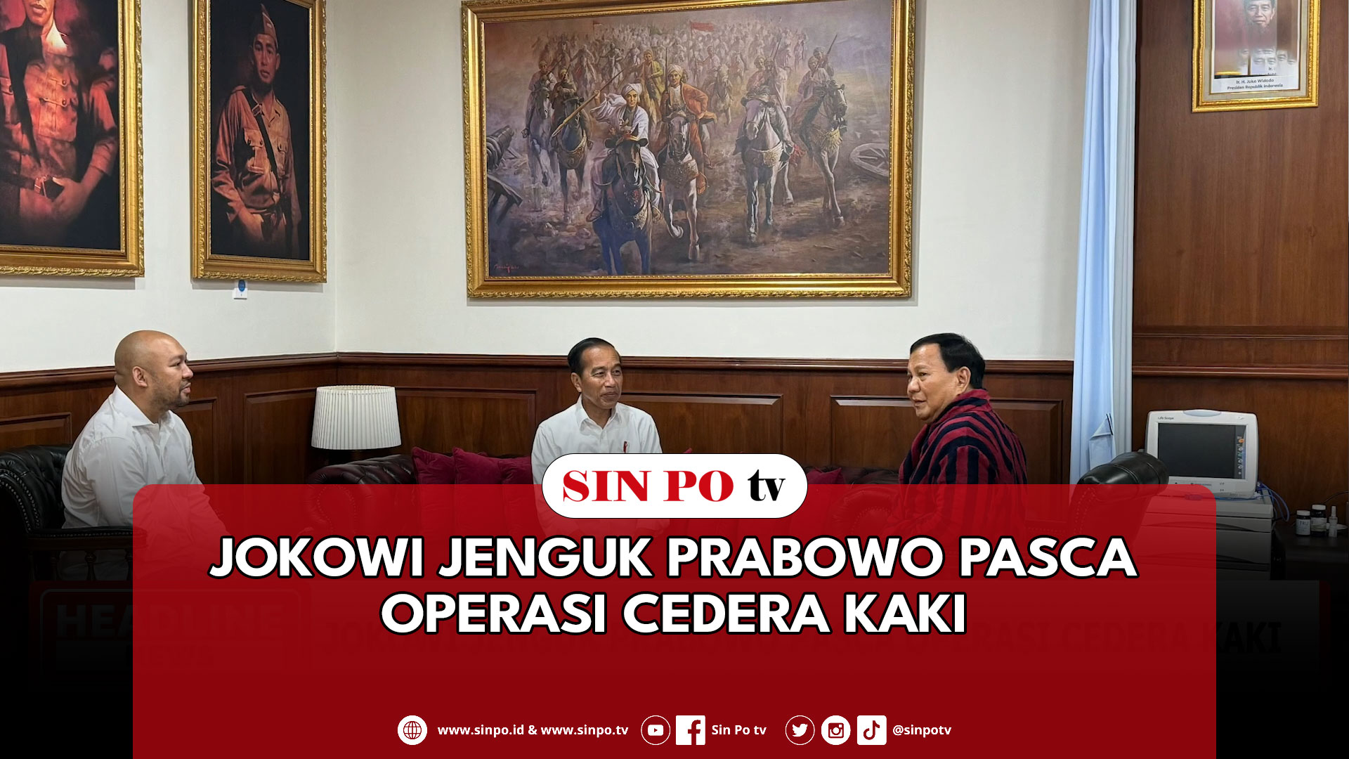Jokowi Jenguk Prabowo Pasca Operasi Cedera Kaki